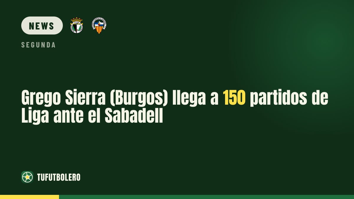 Grego Sierra (Burgos) hits 150 league games vs Sabadell