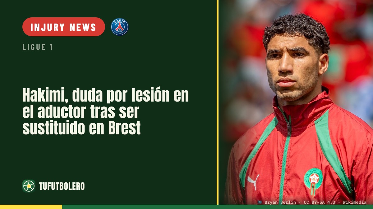 Hakimi is a doubt after adductor injury vs Brest