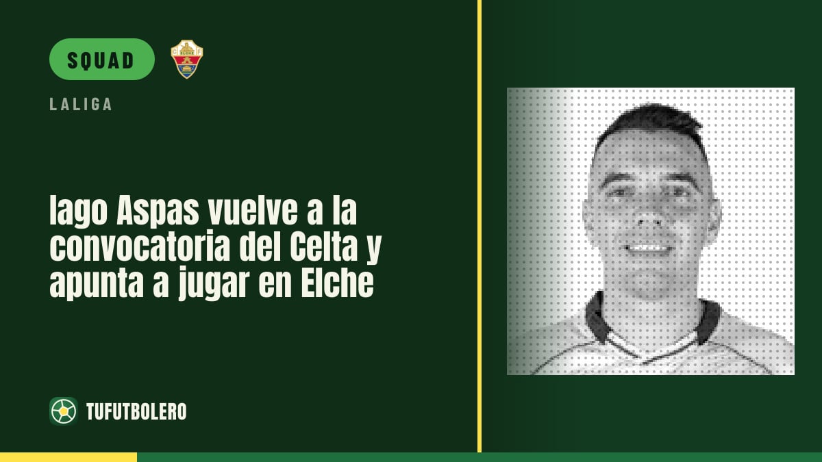 Iago Aspas returns to the Celta squad for the trip to Elche