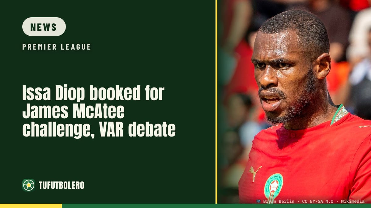 Issa Diop booked for James McAtee challenge, VAR debate