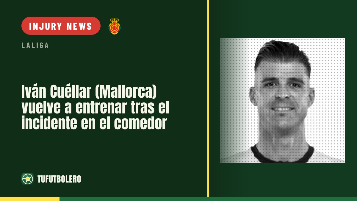 Iván Cuéllar (Mallorca) returns to training after the dining hall incident