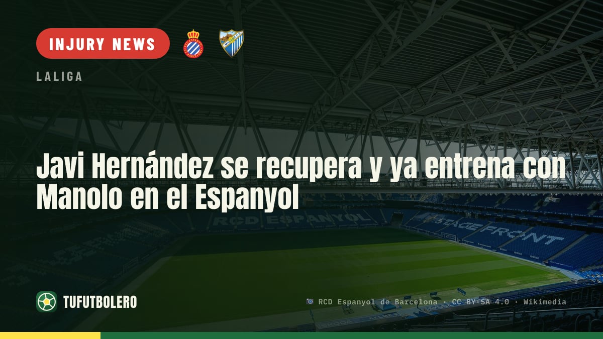 Javi Hernández returns to training with Manolo González at Espanyol