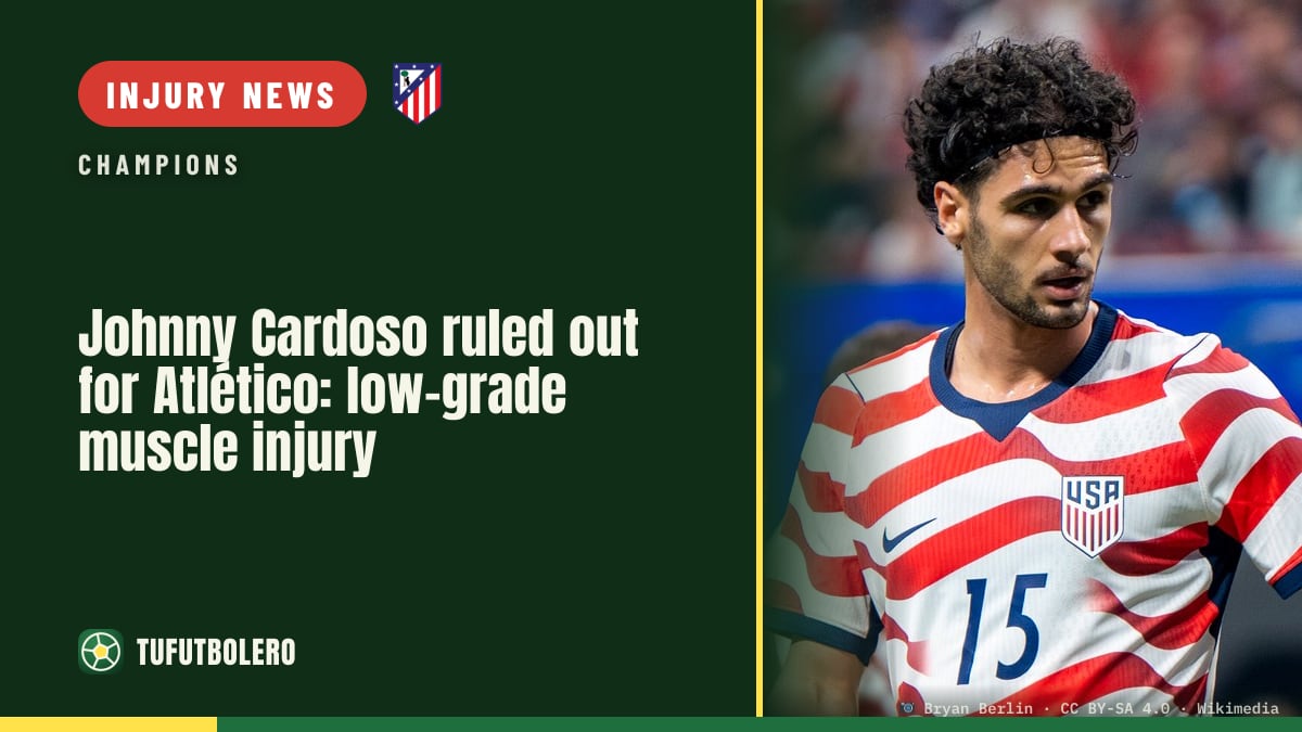 Johnny Cardoso ruled out for Atlético: low-grade muscle injury