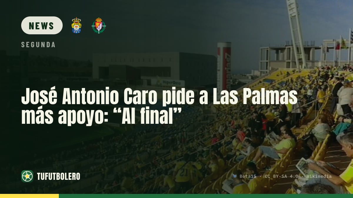 José Antonio Caro asks Las Palmas fans for more support: “At the end”