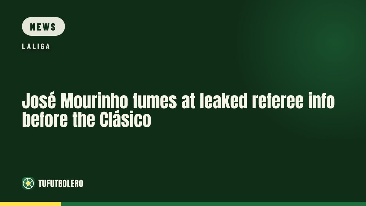 José Mourinho fumes at leaked referee info before the Clásico