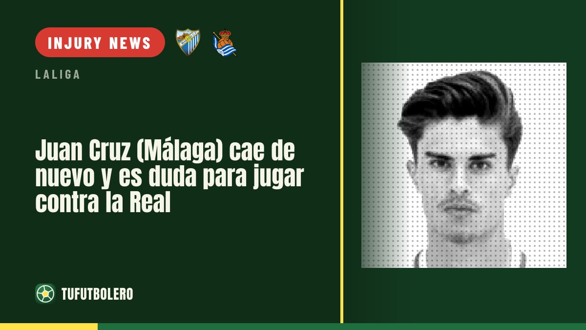Juan Cruz (Málaga) suffers another setback and is a doubt vs Real Sociedad