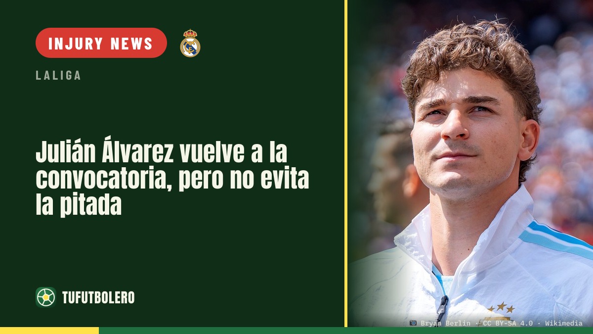 Julián Álvarez returns after injury, but boos persist at the Metropolitano
