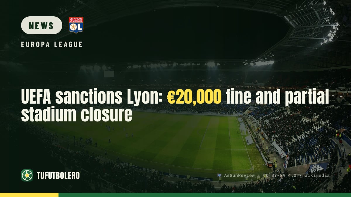 UEFA sanctions Lyon: €20,000 fine and partial stadium closure