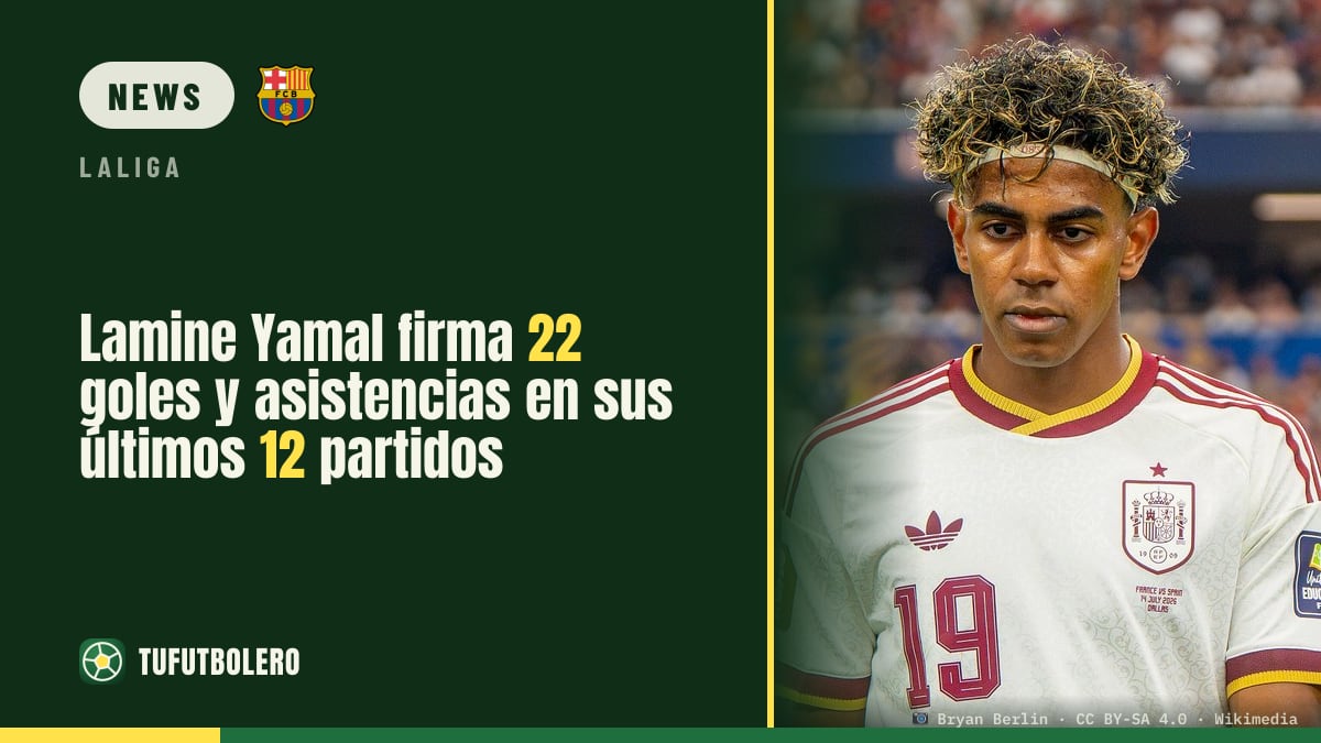 Lamine Yamal posts 22 goal contributions in his last 12 matches