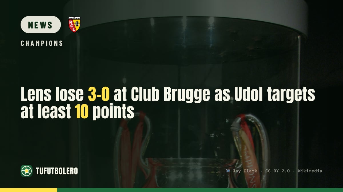 Lens lose 3-0 at Club Brugge as Udol targets at least 10 points