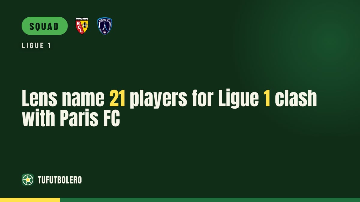 Lens name 21 players for Ligue 1 clash with Paris FC