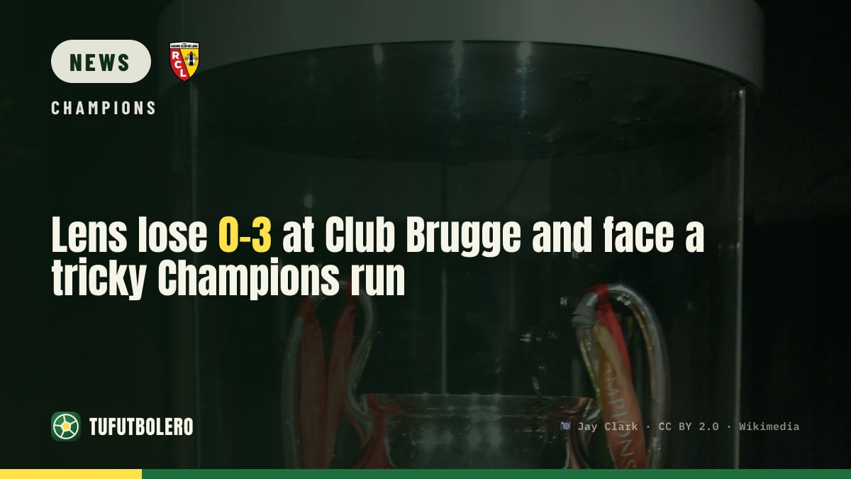 Lens lose 0-3 at Club Brugge and face a tricky Champions run