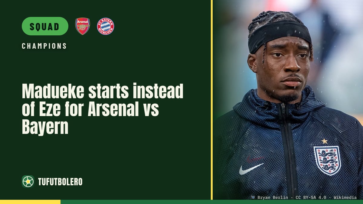 Madueke starts instead of Eze for Arsenal vs Bayern