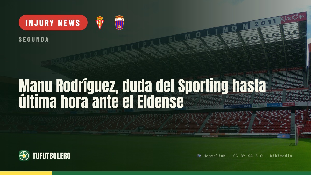 Manu Rodríguez remains a doubt for Sporting until the last minute vs Eldense