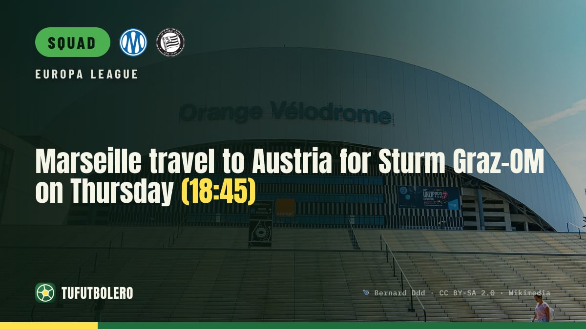 Marseille travel to Austria for Sturm Graz–OM on Thursday (18:45)