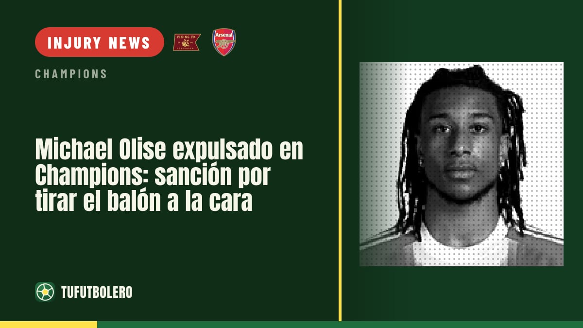 Michael Olise sent off in Champions: red for throwing the ball at an opponent