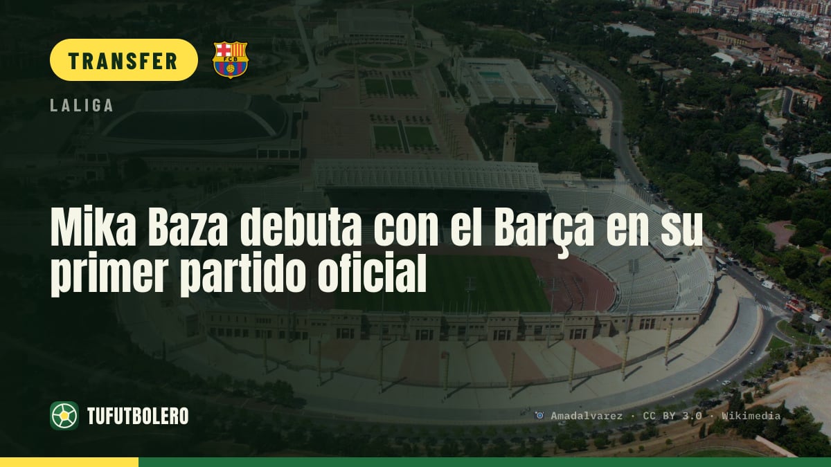 Mika Baza debuts for Barcelona in his first official game
