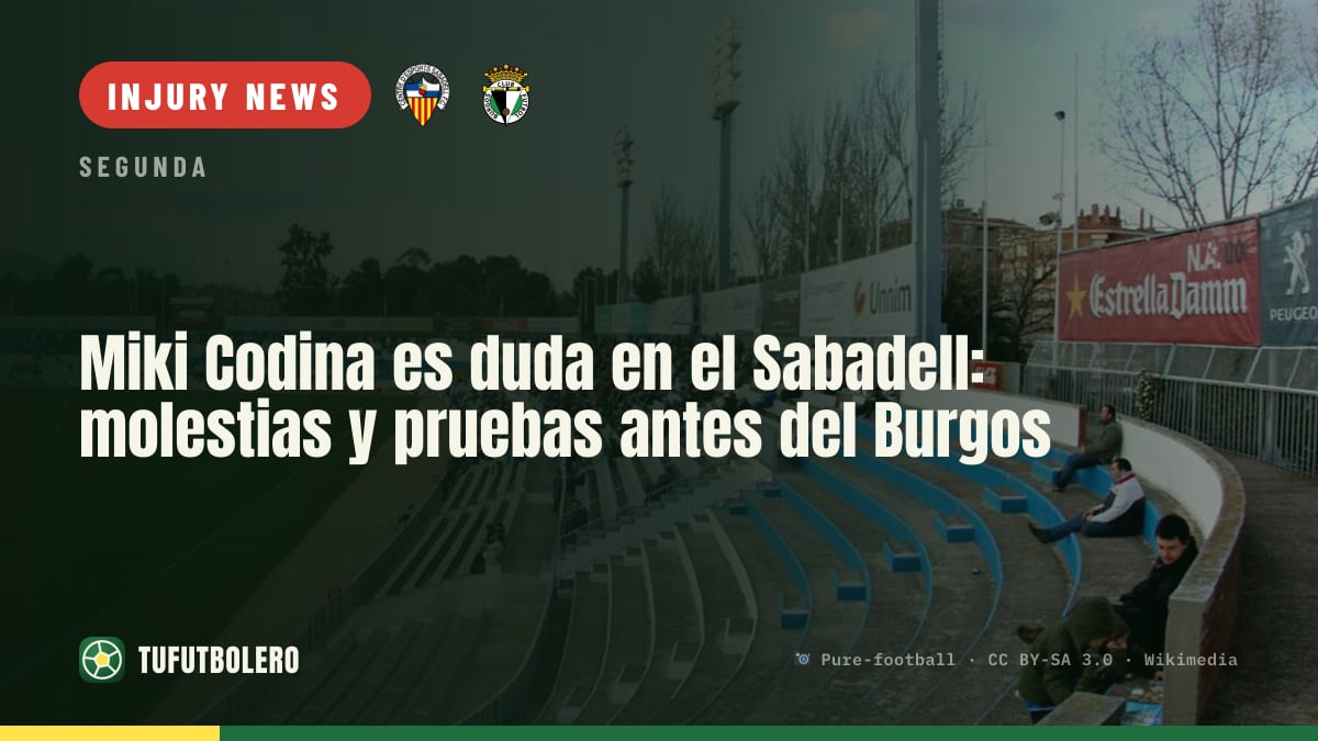 Miki Codina is a doubt for Sabadell vs Burgos after injury worries