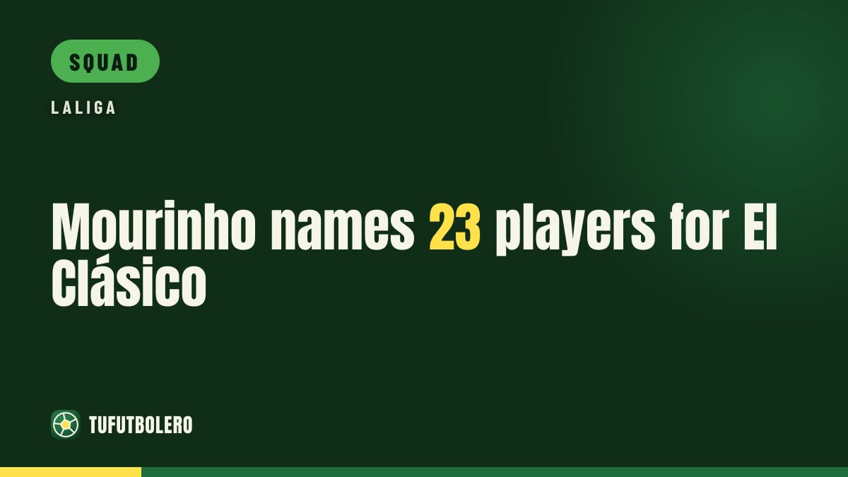 Mourinho names 23 players for El Clásico