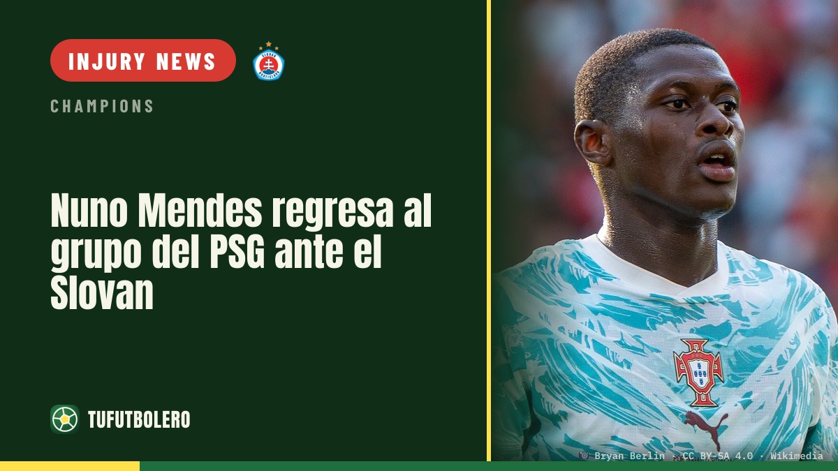Nuno Mendes returns to PSG squad for Slovan clash