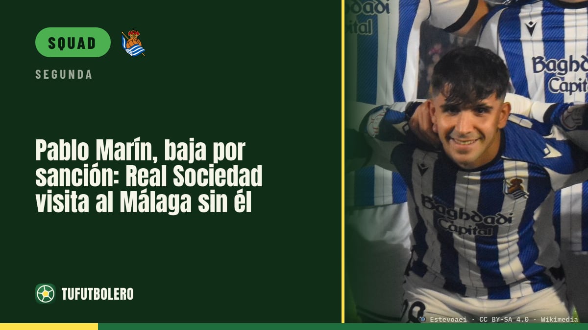 Pablo Marín ruled out for suspension as Real Sociedad head to Málaga