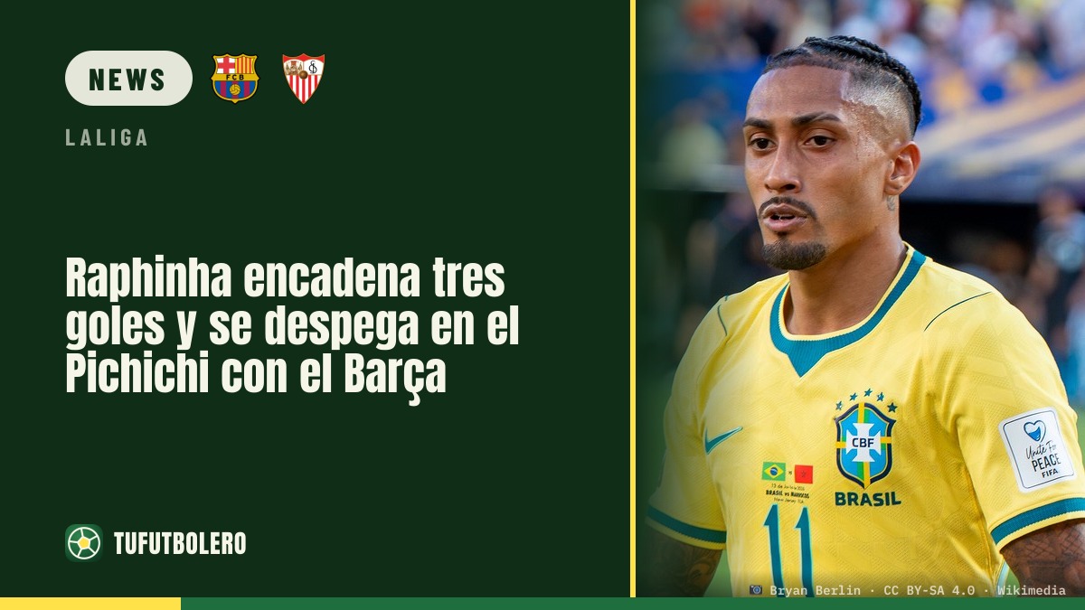 Raphinha nets his third hat-trick in a row to pull clear in the Pichichi