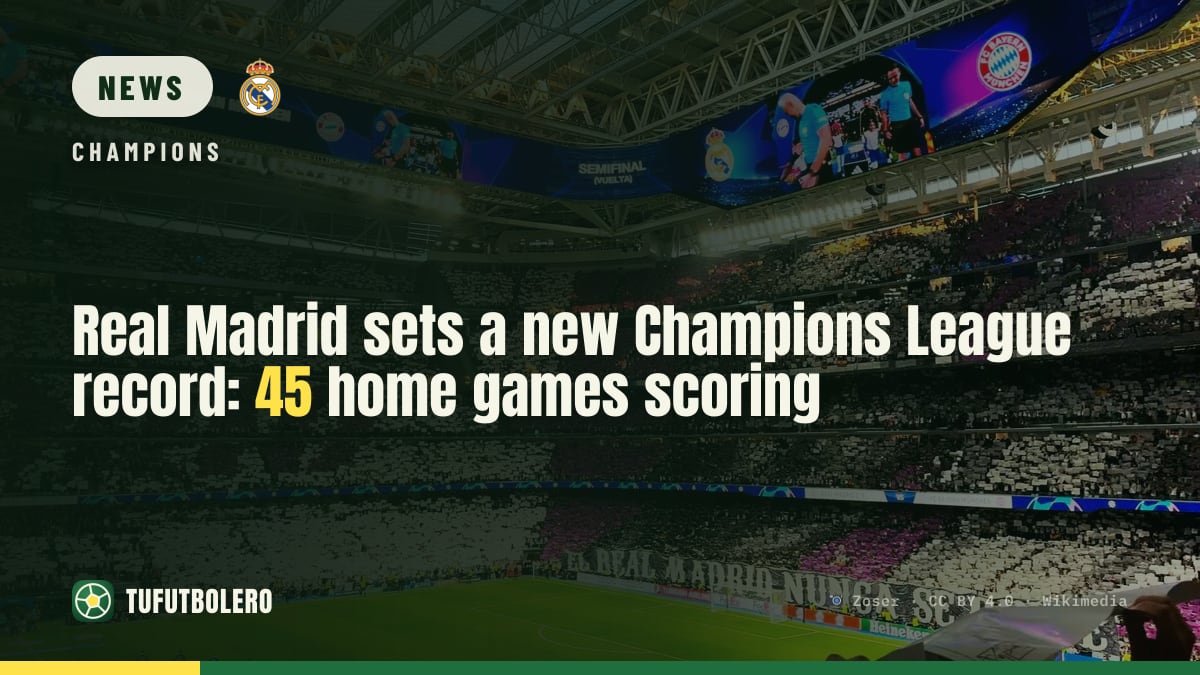 Real Madrid sets a new Champions League record: 45 home games scoring
