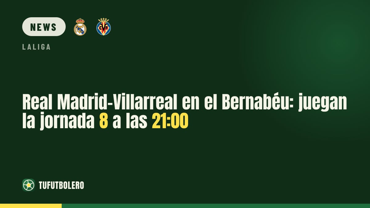 Real Madrid vs Villarreal at the Bernabéu: LaLiga matchday 8 at 21:00