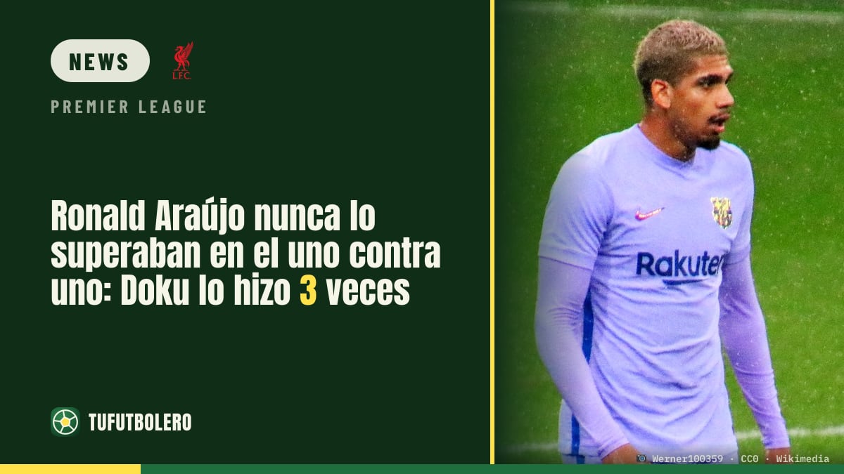 Ronald Araújo had never been beaten there: Doku did it 3 times