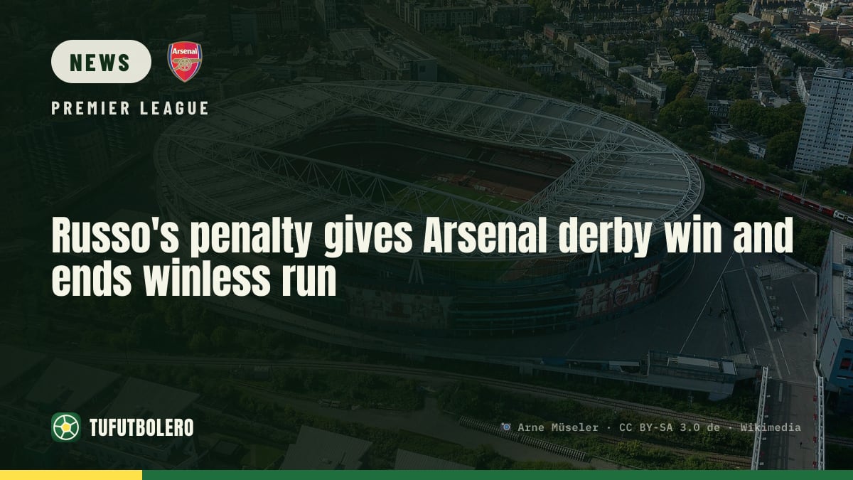 Russo's penalty gives Arsenal derby win and ends winless run