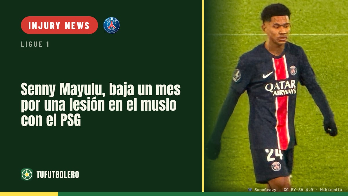 Senny Mayulu out for a month with a thigh injury at PSG