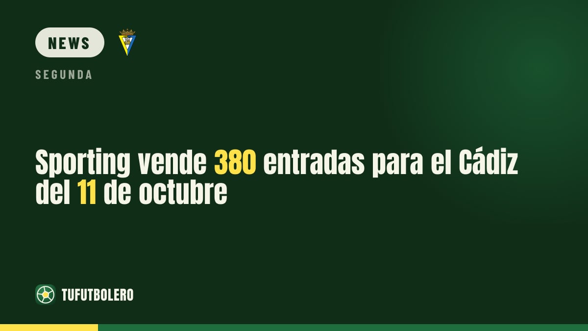 Sporting has 380 tickets for Cádiz on 11 October