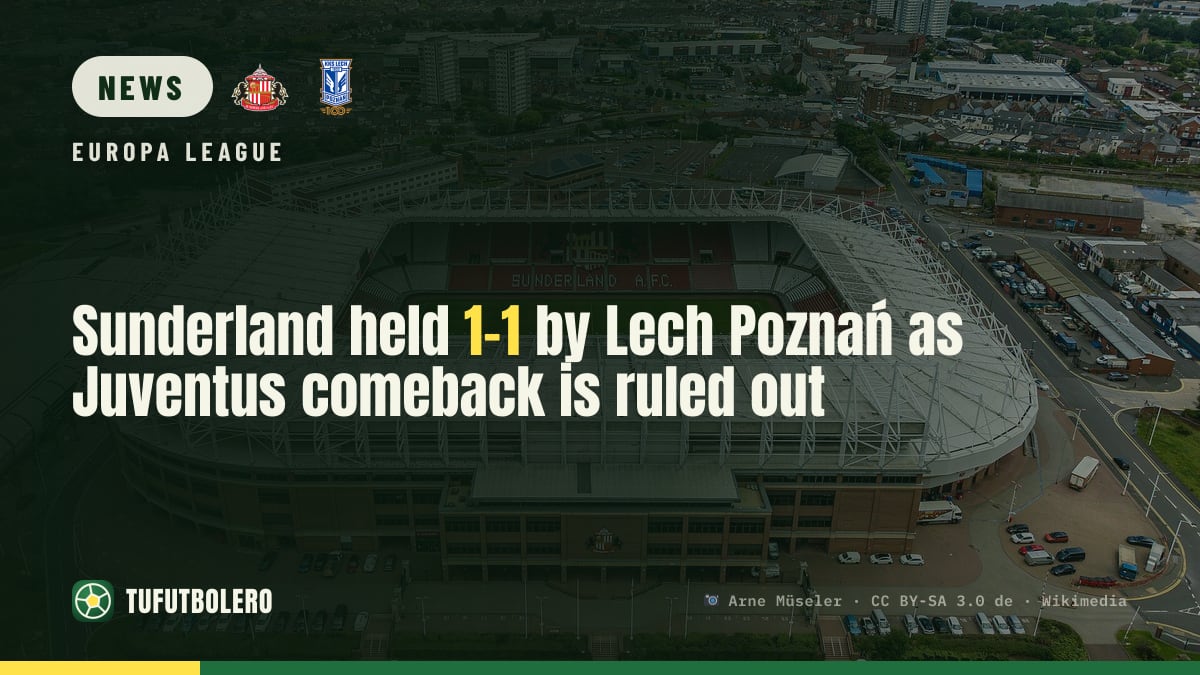 Sunderland held 1-1 by Lech Poznań as Juventus comeback is ruled out