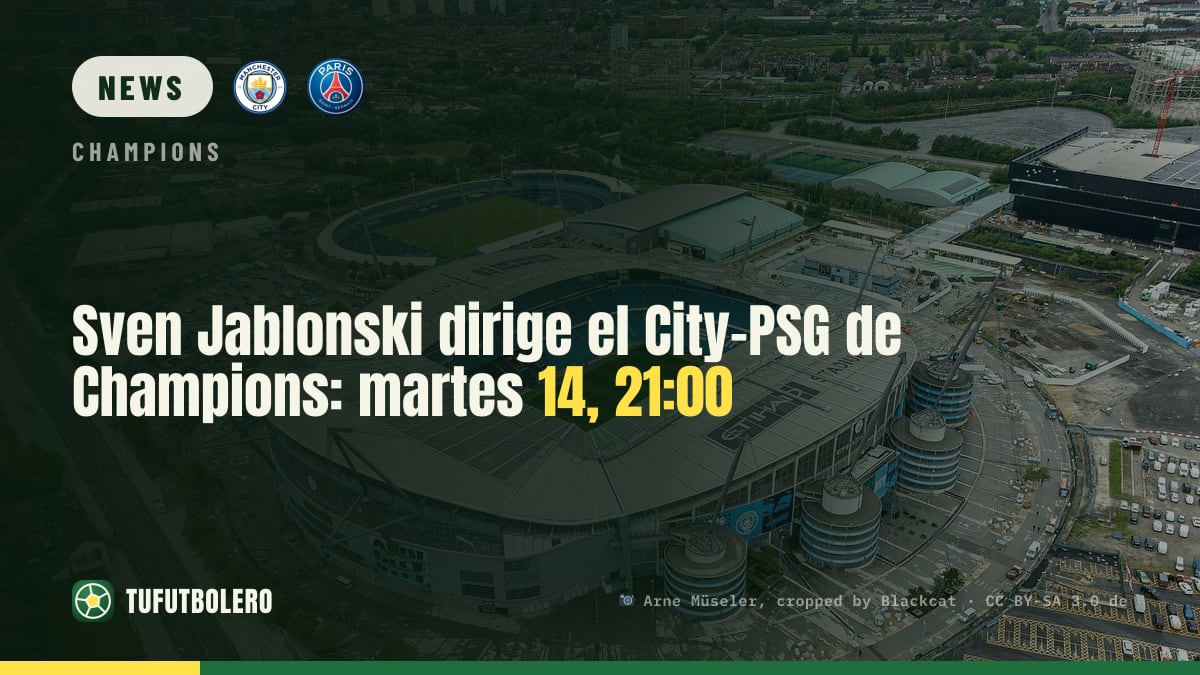 Sven Jablonski to ref Man City vs PSG: Champions, Oct 14 at 21:00