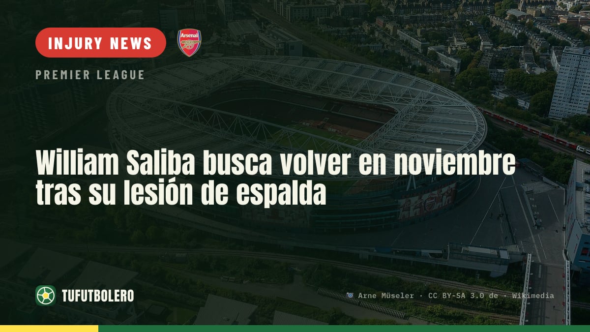 William Saliba targets a November return after back injury