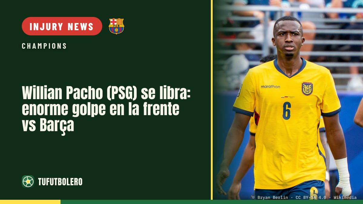 Willian Pacho (PSG) avoids major injury after front hit vs Barcelona