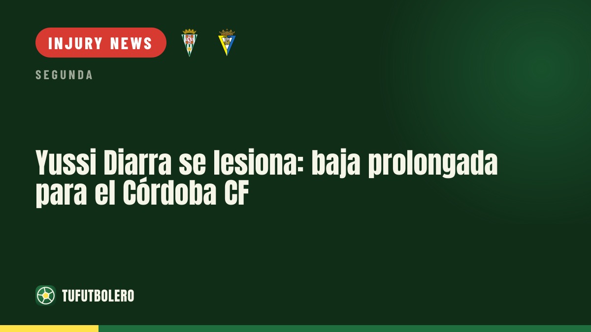 Yussi Diarra suffers an injury: prolonged layoff for Córdoba