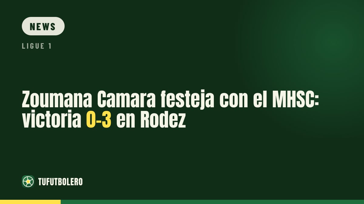 Zoumana Camara celebrates as MHSC beat Rodez 0-3