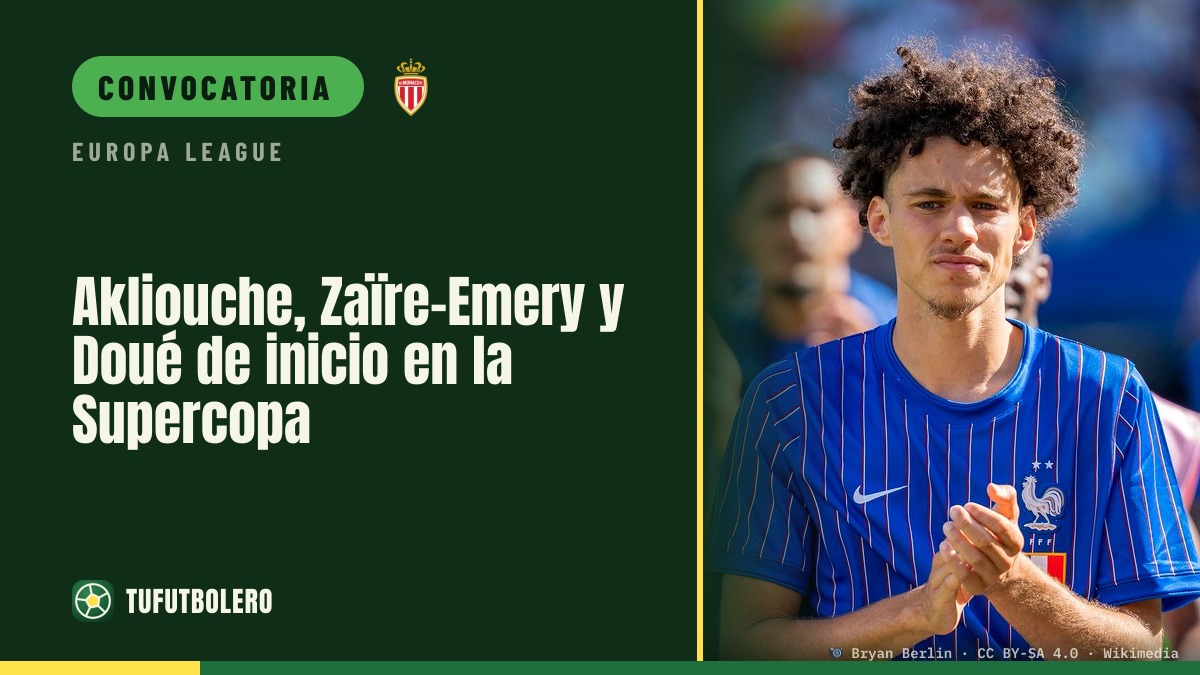 Akliouche, Zaïre-Emery y Doué de inicio en la Supercopa