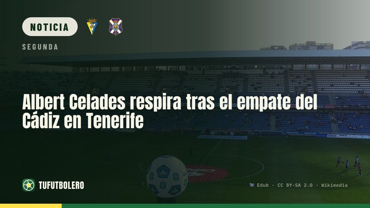 Albert Celades respira tras el empate del Cádiz en Tenerife