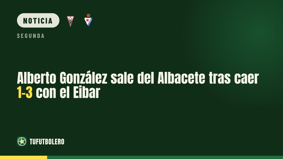 Alberto González sale del Albacete tras caer 1-3 con el Eibar
