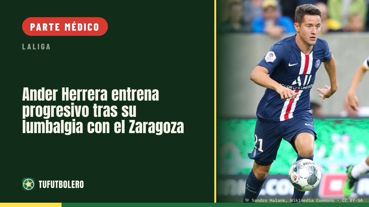 Ander Herrera entrena progresivo tras su lumbalgia con el Zaragoza