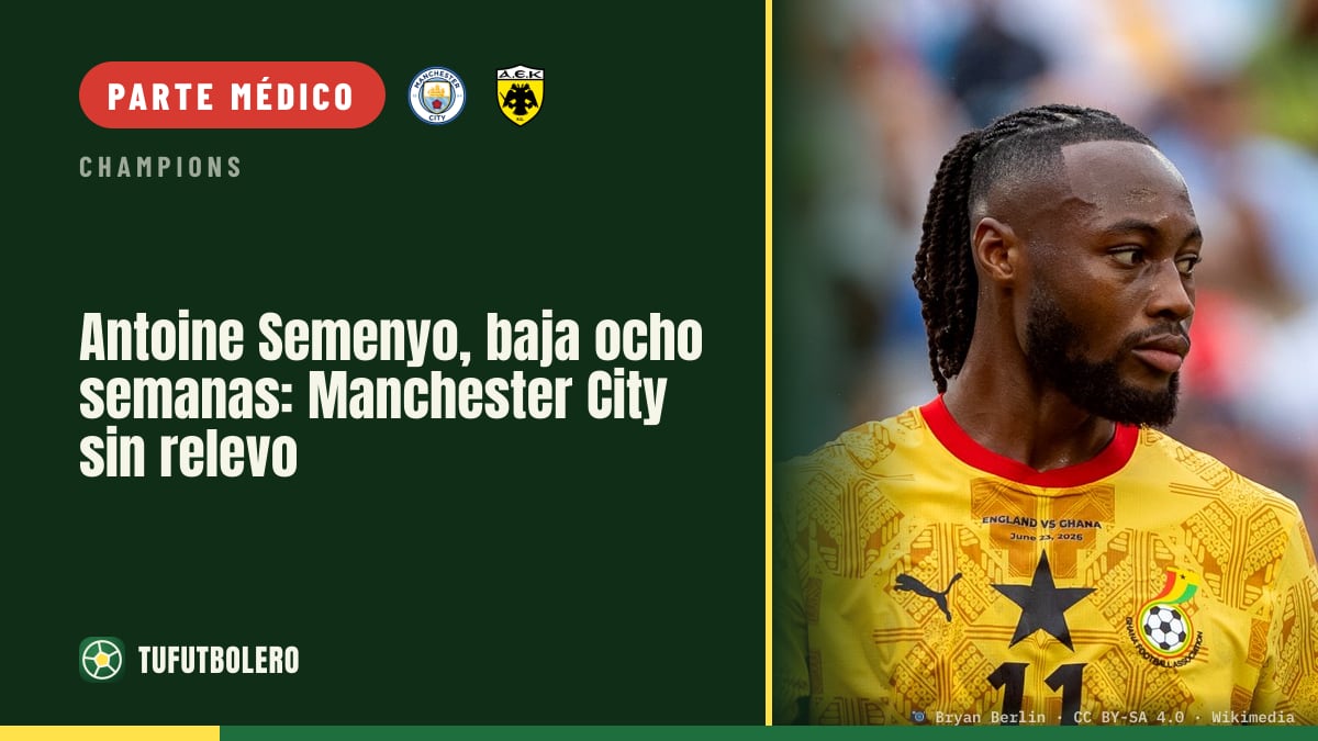 Antoine Semenyo, baja ocho semanas: Manchester City sin relevo