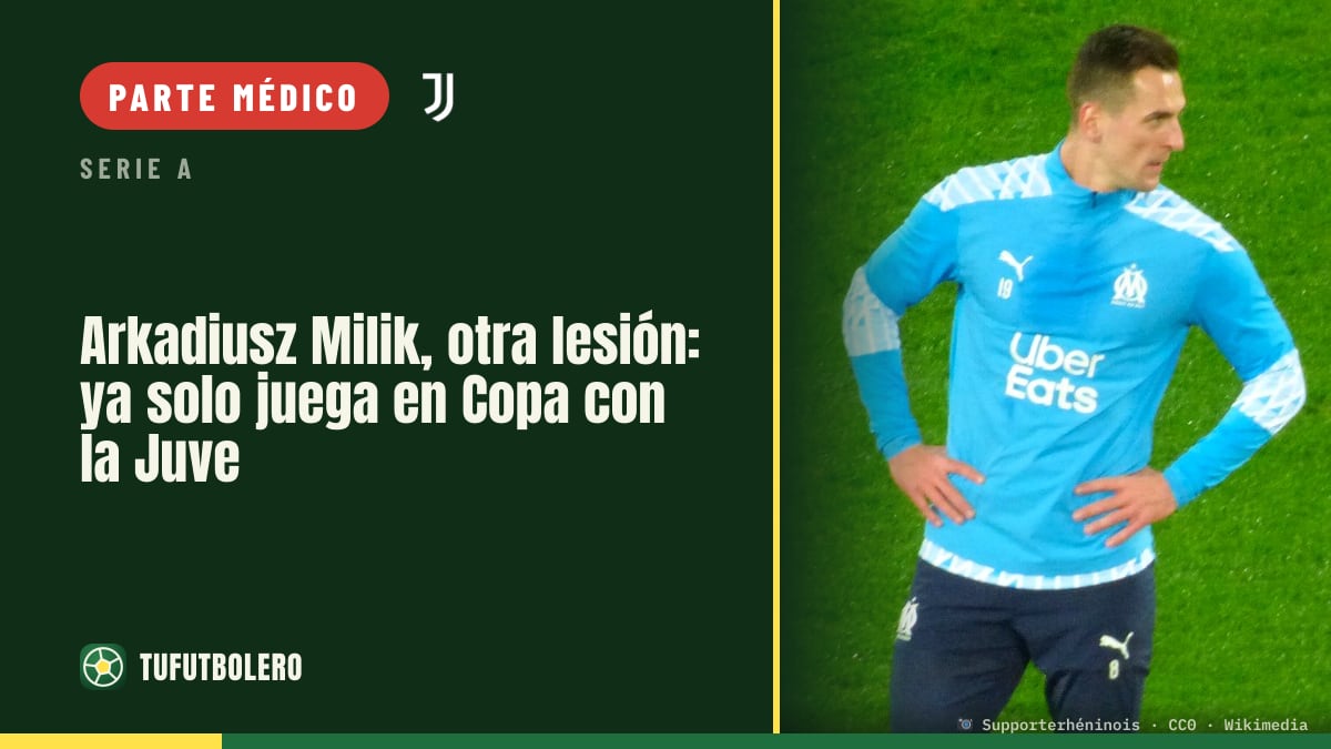 Arkadiusz Milik, otra lesión: ya solo juega en Copa con la Juve