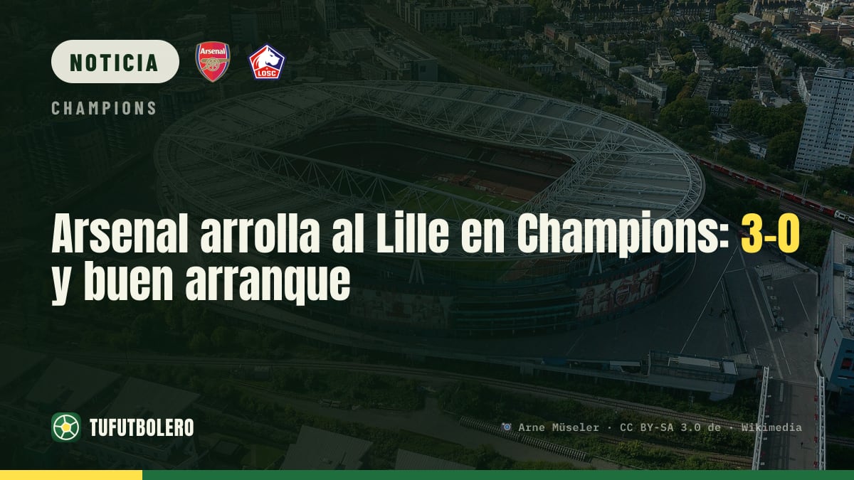 Arsenal arrolla al Lille en Champions: 3-0 y buen arranque