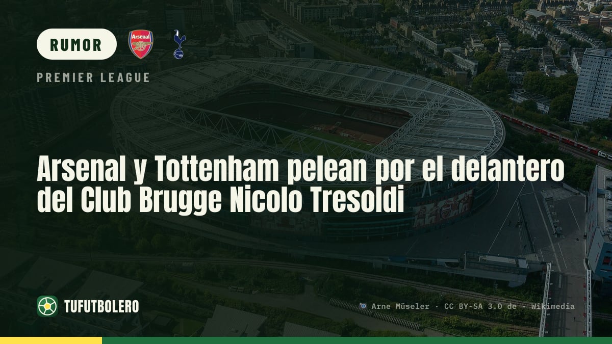 Arsenal y Tottenham pelean por el delantero del Club Brugge Nicolo Tresoldi