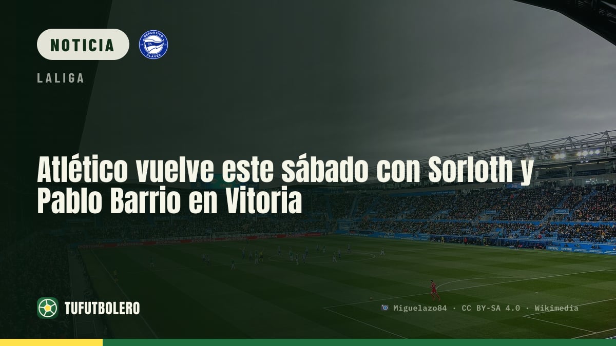 Atlético vuelve este sábado con Sorloth y Pablo Barrio en Vitoria