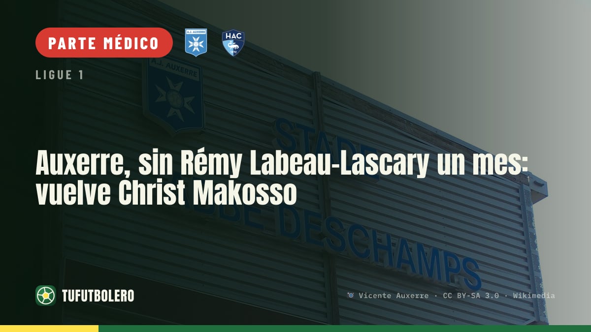 Auxerre, sin Rémy Labeau-Lascary un mes: vuelve Christ Makosso