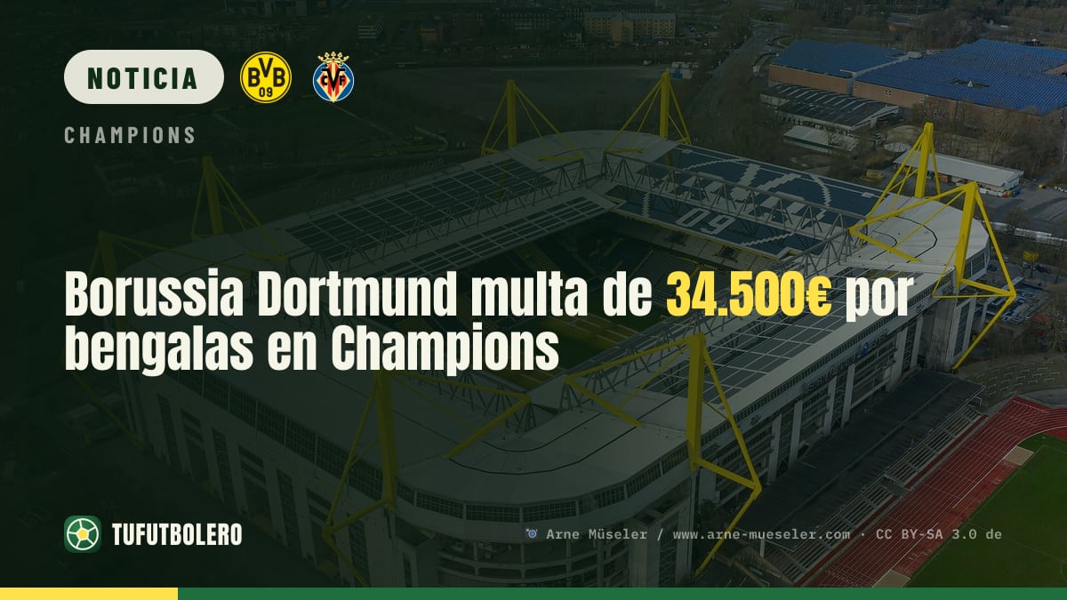 Borussia Dortmund multa de 34.500€ por bengalas en Champions