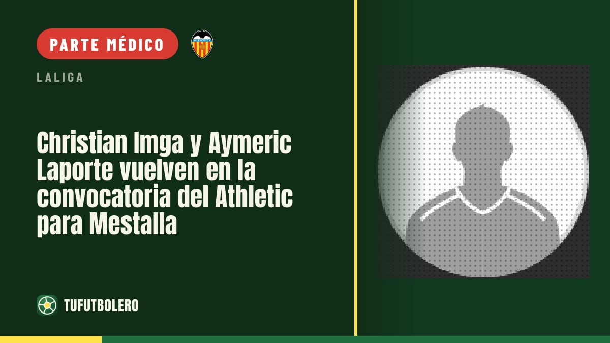Christian Imga y Aymeric Laporte vuelven en la convocatoria del Athletic para Mestalla